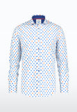 Flowers Design Long Sleeve Shirt - Light Blue