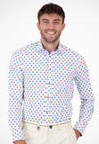 Flowers Design Long Sleeve Shirt - Light Blue