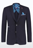 Blazer Navy Linen Look