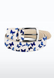 REHAB x FRED Blue Butterfly Leather Belt