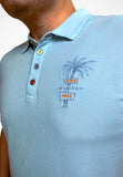 Men Candy Blue Polo - Palm Tree