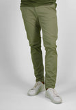 Men Chino Olive Green with Printed Design