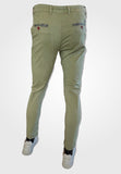 Men Chino Olive Green with Printed Design