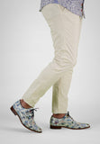 Men Chino Off-white with Printed Design