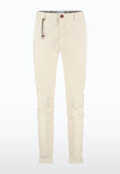 Men Chino Off-white with Printed Design