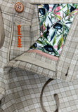 Men Bermuda Brown Linen Check Pattern