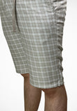 Men Bermuda Brown Linen Check Pattern