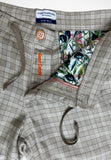 Men Bermuda Brown Linen Check Pattern