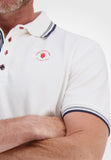 Men White Polo with Black Stripes