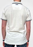 Men White Polo with Black Stripes