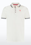 Men White Polo with Black Stripes