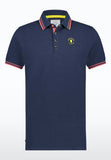 Men Navy Polo with Pink Stripes