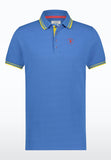 Men Blue Polo with Yellow Stripes