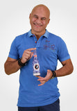 Men Cobalt Blue Polo with Iconic Scooter Logo