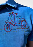 Men Cobalt Blue Polo with Iconic Scooter Logo