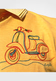 Men Yellow Polo with Iconic Scooter Logo