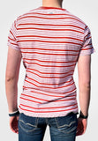 Men T-shirt with Striped Apple Red