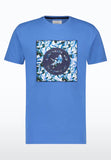 Men T-shirt with Olive Artwork- Blue