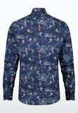 Ski Theme Long Sleeve Shirt - Navy