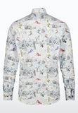 Ski Theme Long Sleeve Shirt - Light Blue