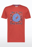 Men T-shirt with Olive Artwork- Red