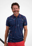 Men Embroidery Navy Polo- Olive Leaf Series