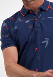 Men Embroidery Navy Polo- Olive Leaf Series