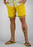 Men Bermuda with Printed Design- Yellow