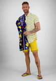 Men Bermuda with Printed Design- Yellow