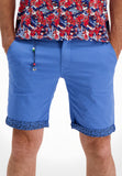 Men Bermuda with Printed Design- Cobalt Blue