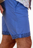 Men Bermuda with Printed Design- Cobalt Blue