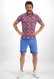 Men Bermuda with Printed Design- Cobalt Blue