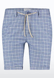 Men Bermuda Blue Linen Check Pattern