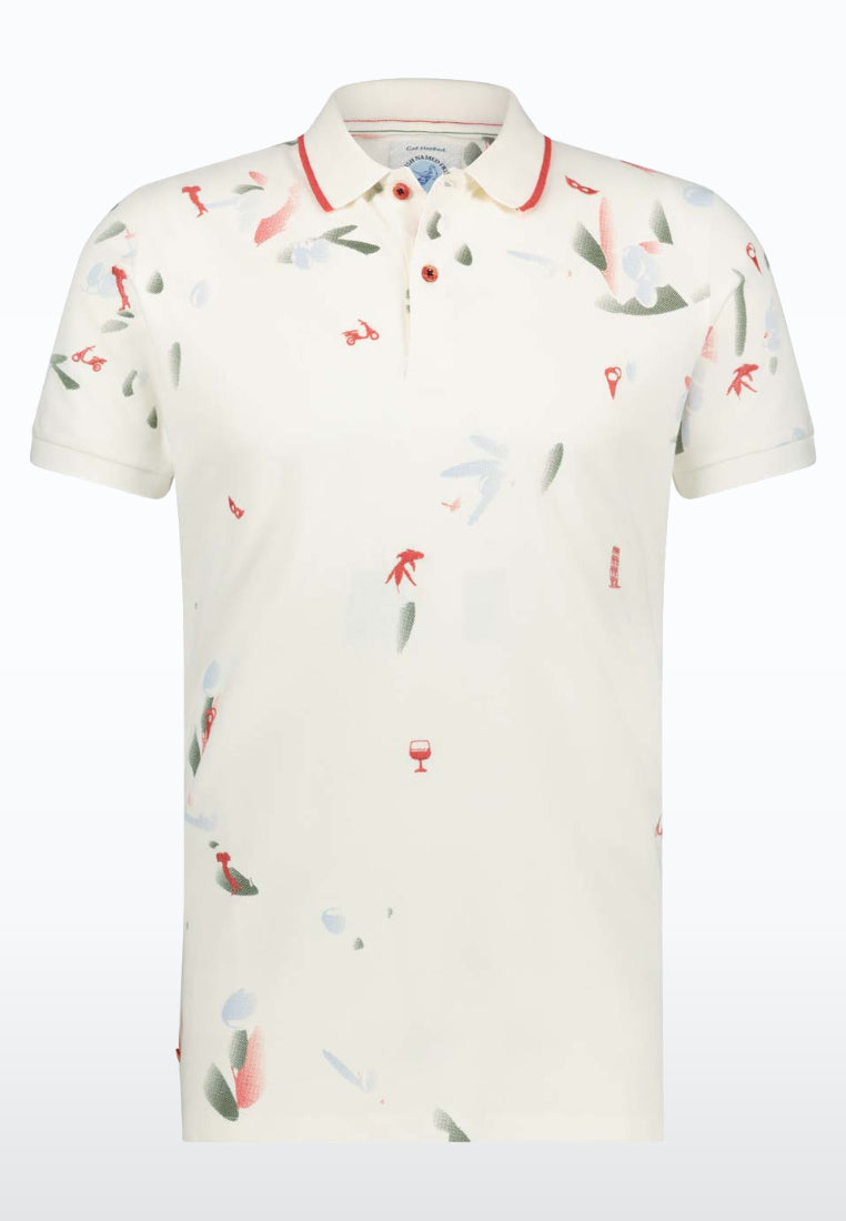 Men Embroidery White Polo- Olive Leaf Series – All About Bold