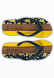 Flip Flop- Lemons and Printed Wooden Design in Yellow