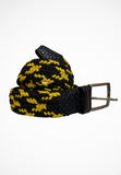 Braided Belt- Cross Yellow/ Navy